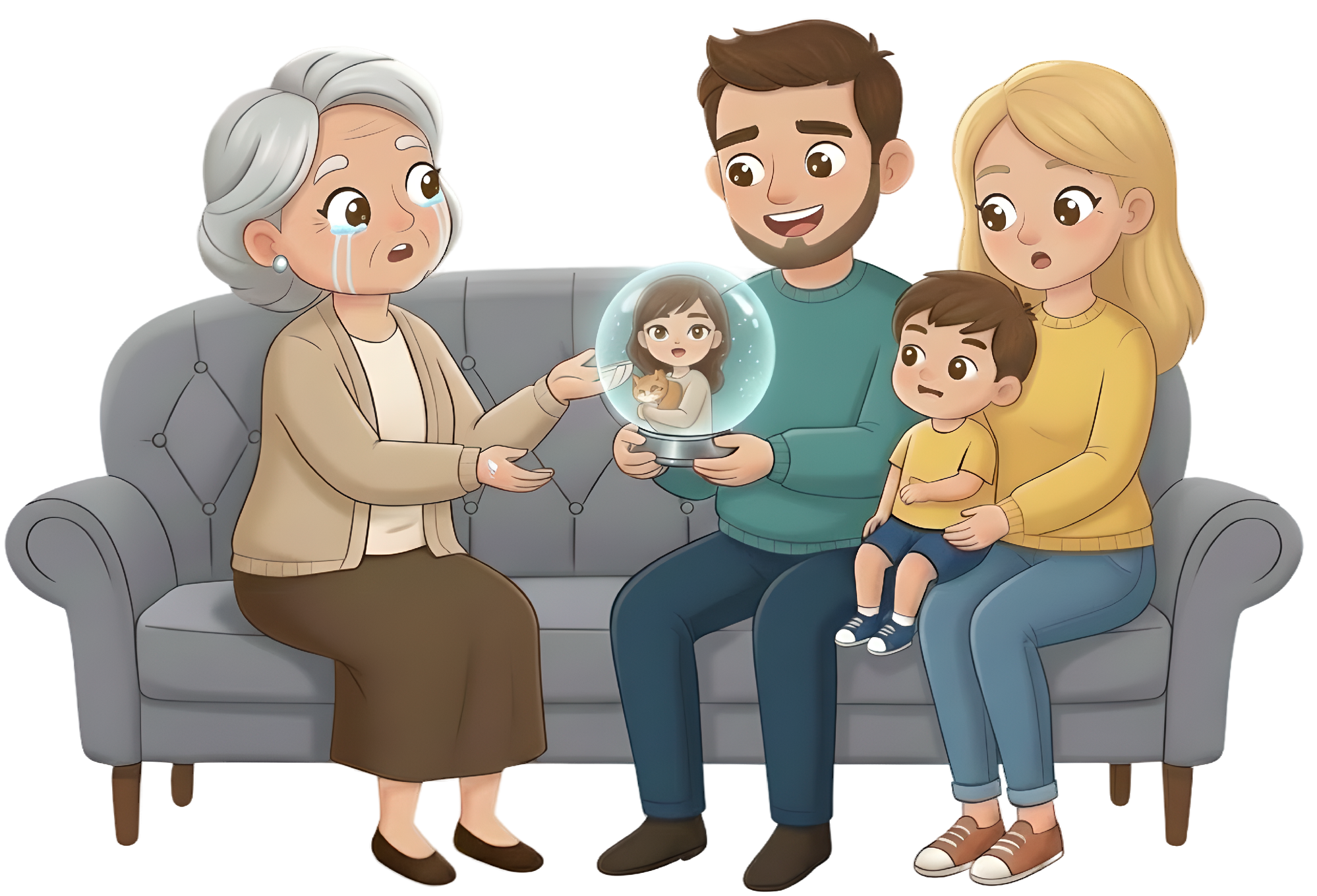 Family sharing memories